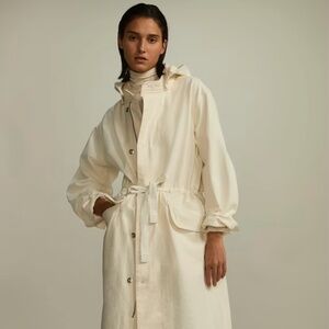 Everlane The Canvas Organic Cotton Parka Jacket NWT in Bone/Cream colour Size L
